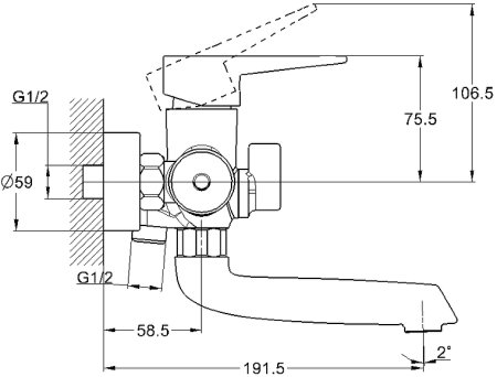Смеситель для ванны G-Lauf NUD3-A045KT Бронза 