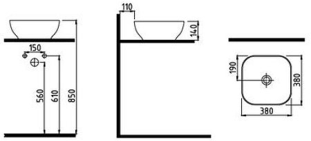 Раковина-чаша Bien Motto 38 MTLG03801FD0W3000 Белая 