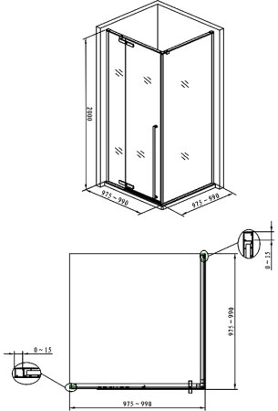 Душевой уголок Allen Brau Fantasy 100x100 3.11002-00 профиль Хром стекло прозрачное 