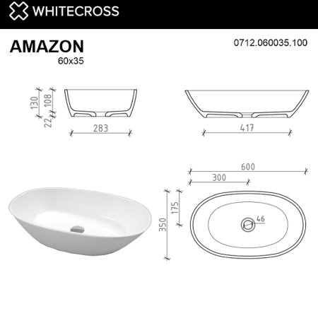 Раковина-чаша Whitecross Amazon 60 0712.060035.100 Белая глянцевая 