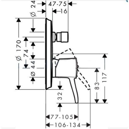 Смеситель для душа Hansgrohe Metropol Classic 31345090 Хром Золото 