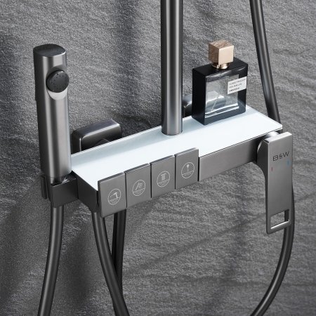 Душевая система Black&White Universe UK5012MG 5012MG Gun Metal 