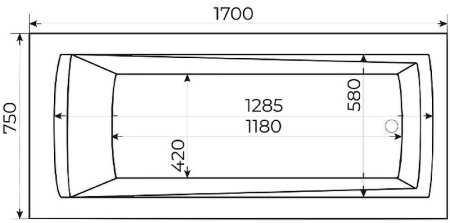 Акриловая ванна Creto Ares 170х75 1-1144 без гидромассажа 