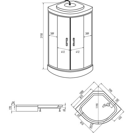 Душевая кабина Erlit Comfort ER3510P-C4-RUS 