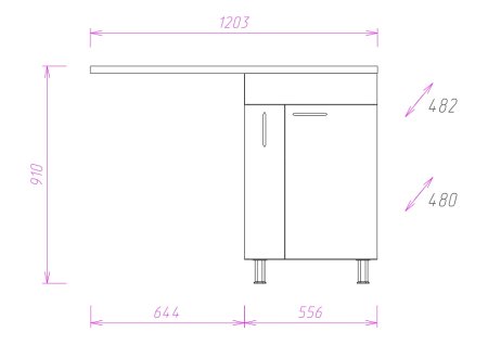 Тумба с раковиной Onika Нави 60.12, белая 