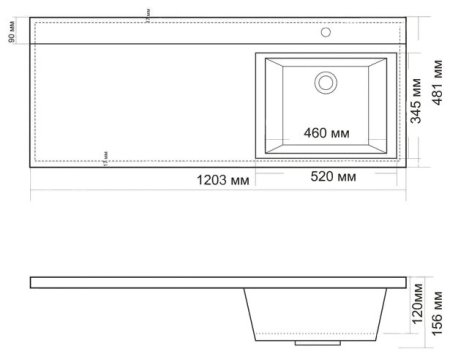 Тумба с раковиной Onika Нави 60.12, белая 