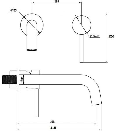 Смеситель для раковины Bronze de Luxe Scandi 14511BR Бронза глянцевая 