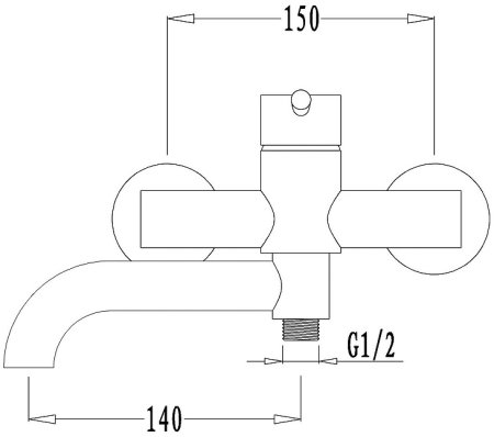 Смеситель для ванны Kaiser Merkur 26055 Хром 