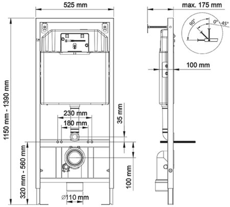 Инсталляция Berges Novum L4 040214 для унитаза с Белой клавишей смыва 