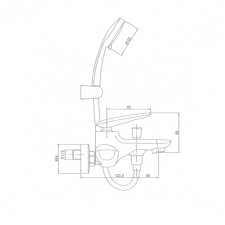 Смеситель для ванны Landberg LB-91241 Хром 