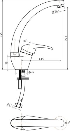 Смеситель для кухонной мойки Paulmark Holstein Ho212057-328 , бежевый 