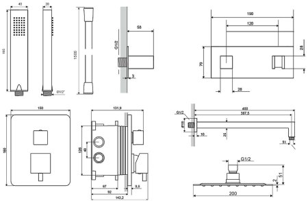 Душевая система Excellent Frost Quatro AREX.4402CR Хром 