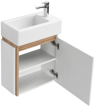 Тумба под раковину Aquaton Эклипс 45 М R 1A172801EK49R подвесная Белый Эбони светлый 