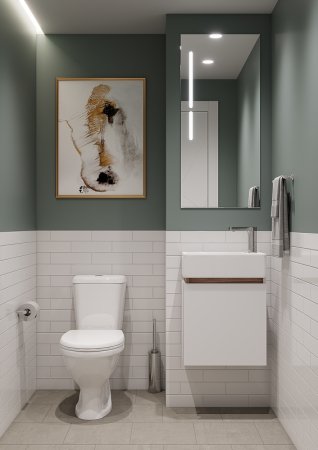 Тумба под раковину Aquaton Эклипс 45 М R 1A172801EK49R подвесная Белый Эбони светлый 