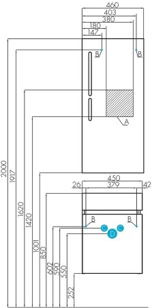 Тумба под раковину Aquaton Эклипс 45 М R 1A172801EK49R подвесная Белый Эбони светлый 