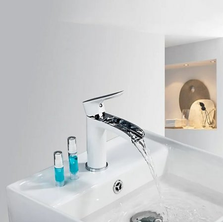 Смеситель для раковины Gappo G48 G1048-8 Белый Хром 