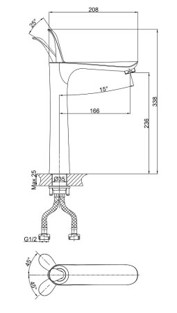 Смеситель D&K Baciano DA1032041 для раковины 