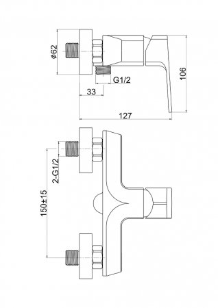 Смеситель для душа Cersanit Wisla 63057 Хром 