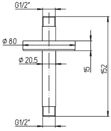 Кронштейн для верхнего душа Paini 50PZ744T615BI Черный матовый 
