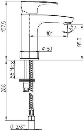 Смеситель для раковины Paini Parallel 47CR205LMKM Хром 
