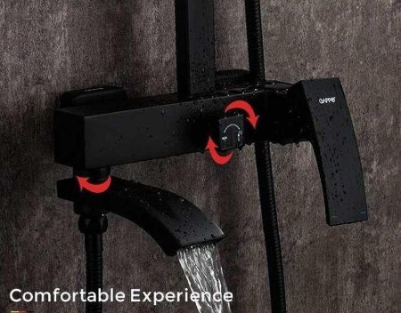 Душевая система Gappo G07-6 G2407-6 Черная матовая 