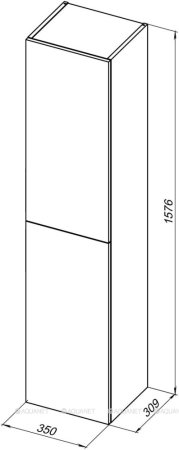 Пенал Aquanet Алвита New 35 Серый 