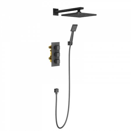 Душевой комплект Timo Tetra-thermo SX-0179/03SM с внутренней частью, черный 