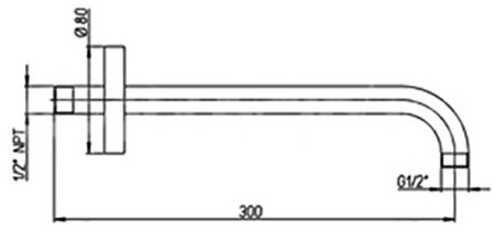 Кронштейн для верхнего душа Paini 50CR745T130BI Хром 