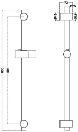 Душевая штанга Melana Tondo F610106 Сатин 
