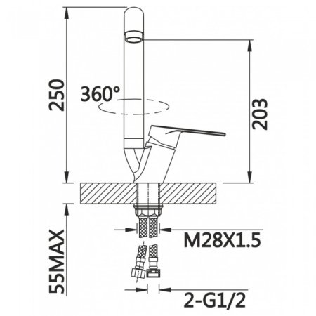 Cмеситель для кухни ViEiR V013521 Хром 