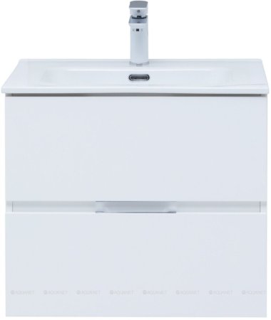 Тумба с раковиной Aquanet Алвита New 60 2 ящика, белый матовый 