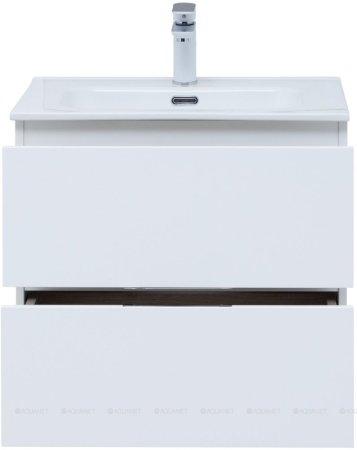 Тумба с раковиной Aquanet Алвита New 60 2 ящика, белый матовый 