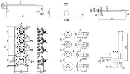 Душевая система Paffoni Modular Box KITMB019CR141 с термостатом Хром 