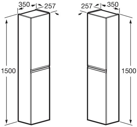 Шкаф пенал Roca Oleta 35 A857650806 подвесной Белый глянец 