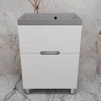 Тумба напольная Style Line "Матис 60" под ASTI 60 (2 ящика), Белый матовый, ЭМАЛЬ