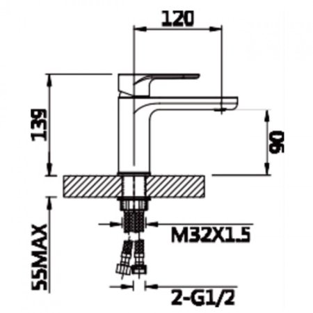 Cмеситель для раковины ViEiR V043511 Хром 