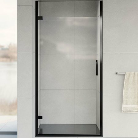 Душевая дверь Vincea Flex 90 VDP-1F900CLB профиль Черный стекло прозрачное 