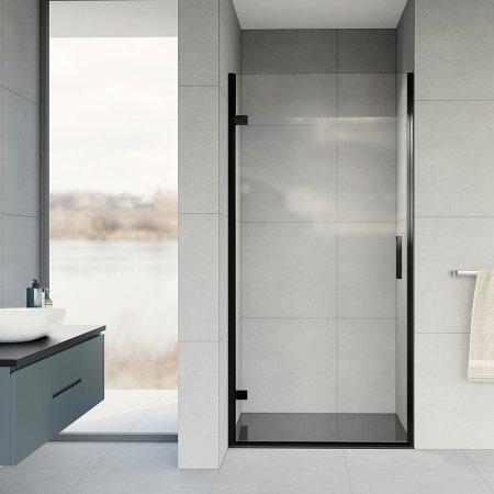 Душевая дверь Vincea Flex 90 VDP-1F900CLB профиль Черный стекло прозрачное 