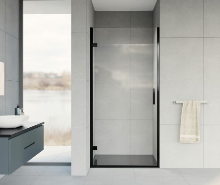 Душевая дверь Vincea Flex 90 VDP-1F900CLB профиль Черный стекло прозрачное 