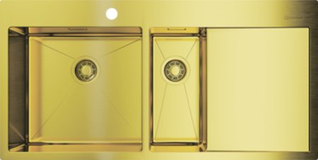 Мойка кухонная Omoikiri Akisame 100-2-LG-L светлое золото 