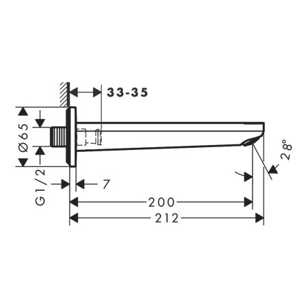 Излив Hansgrohe Rebris E 72431000 для ванны хром 