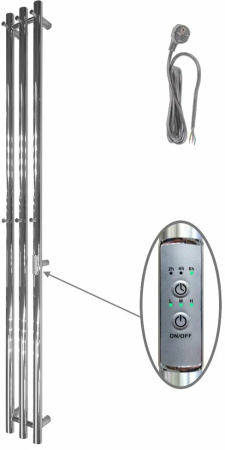 Полотенцесушитель электрический Маргроид Inaro Р150*6*12 (СНШ, Белый, 2 секции по 3 вставки, Под скрытый монтаж. С таймером Ferrum, 6 крючков) 