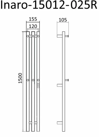 Полотенцесушитель электрический Маргроид Inaro Р150*6*12 (СНШ, Белый, 2 секции по 3 вставки, Под скрытый монтаж. С таймером Ferrum, 6 крючков) 