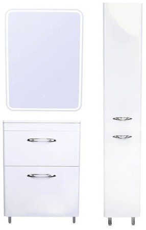 Зеркальный шкаф Style Line Каре 65 СС-00002336 с подсветкой Белый с сенсорным выключателем 