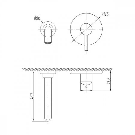 Смеситель для раковины Abber Wasser Kreis AF8112B Черный матовый 