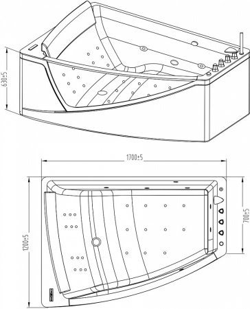 Акриловая ванна Orans BT-65109 L 