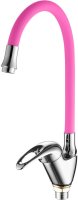 Смеситель для кухни с гибким изливом FASHUN A4403+A7255, хром/розовый