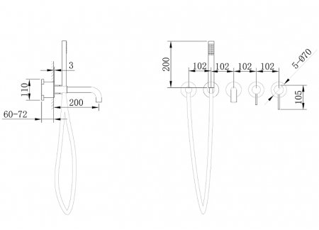 Смеситель для ванны Abber Wasser Kreis AF8130MRG Розовое золото матовое 