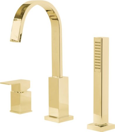 Смеситель Cezares Unika BVD3-03/24 на борт ванны, золото 