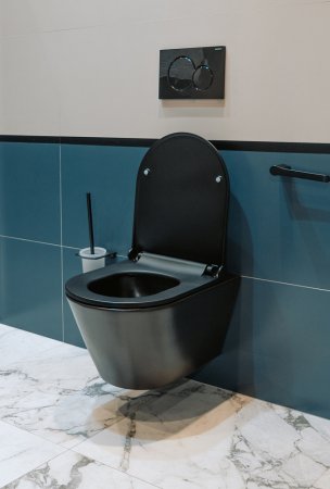 Чаша для унитаза подвесного Creto Logan L3 1003-002-L3BlMat безободковый, черный матовый 